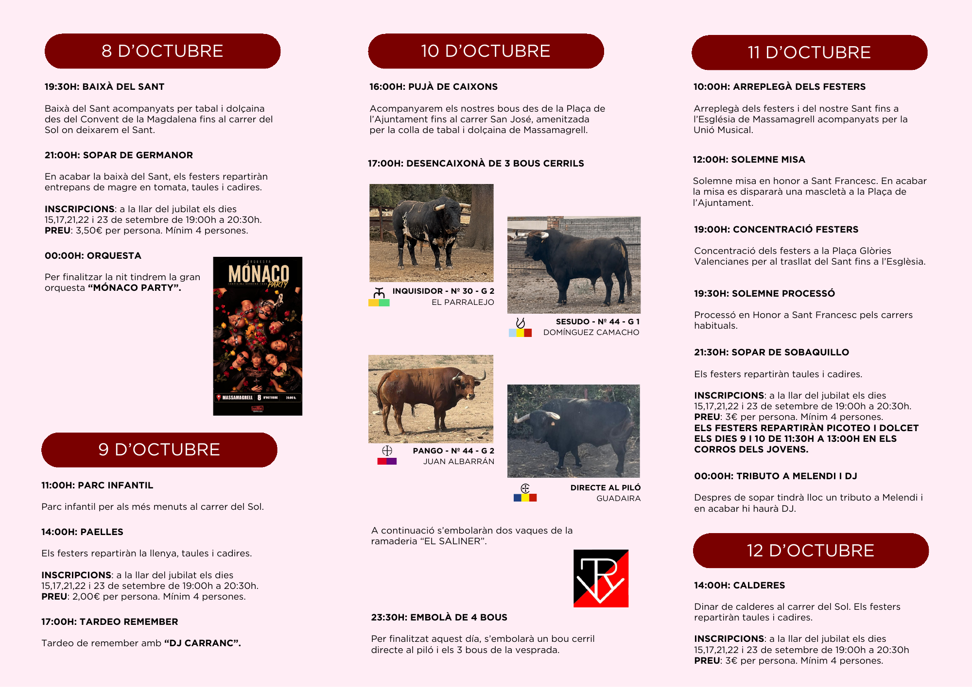 Cartel de Festes de Sant Francesc de Massamagrell 2026